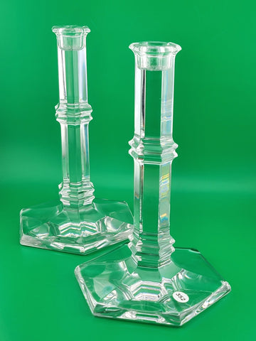 Vintage Elegant Pair Of TIFFANY & CO Crystal Windham Candle Holders 8” Tall