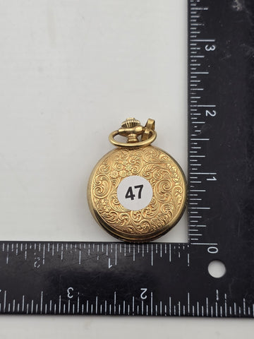 Vintage French Pocket Watch Nastrix 17J Antichoc Engraved Gold Filled Case 36mm