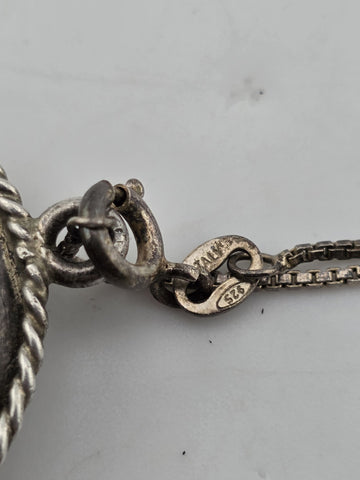 Vintage Taxco 925 Sterling Silver Mexico Sombrero Hat Pendant Necklace.