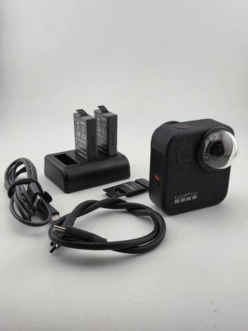 GoPro MAX 360 Camera + 3 Batteries Charger Bundle Tested Working Used Twice Only
