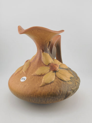 Vtg Roseville Made In The USA Pottery Clematis Ewer Pitcher 16.6 Mold 6" Tall