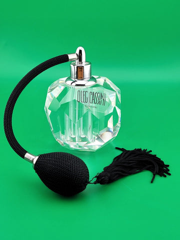 Vintage Oleg Cassini Crystal  Perfume  Bottle with  Atomizer New, unused