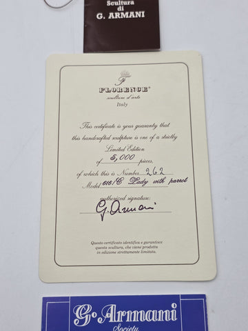 Giuseppe Armani Lady With Parrot 616/C Hand Signed LE 262/5000 Box COA Italy