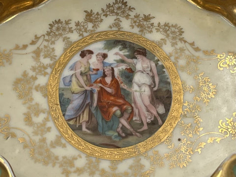 Gilded Le Mieux  China Gondola Bowl Hand Painted 24K Gold - Europe 1936-1939