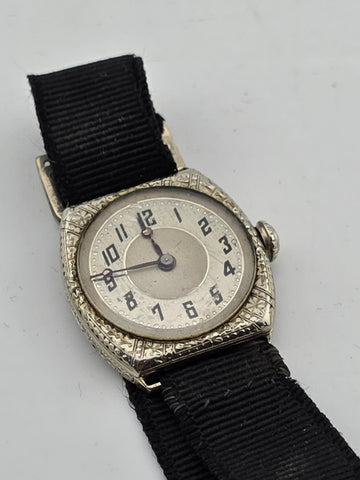Rare Antique C 1915 E. Blancpain Swiss Manual 15j Watch. Engraved Case.  Working