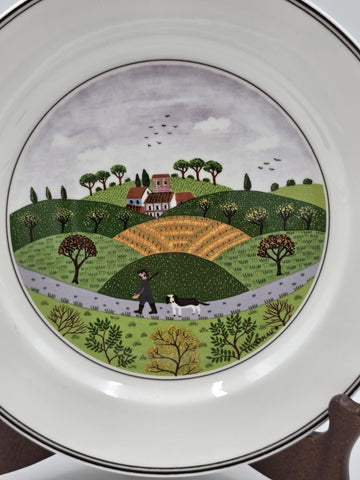 Villeroy & Boch  Naif Laplau 4 Salad Plates Christmas Village Noah Ark. 8 Inch
