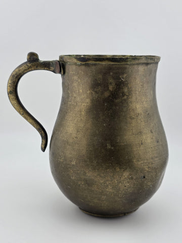 Rare Antique 18th C. Hand Hammered Spanish Colonial European Brass Water Pitcher