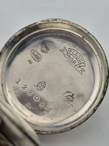 Antique 1890's Swiss Solid 800 Silver Pendant Pocket Watch Enamel Dial. Works.