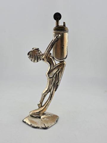 Ultra Rare Antique 1912 Art Deco Weidlich Brothers silver plated desk lighter
