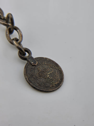 Vtg Ottoman Turkish Melmed V10 Para Metal Coin Bracelet Lobster Clasp Vintage