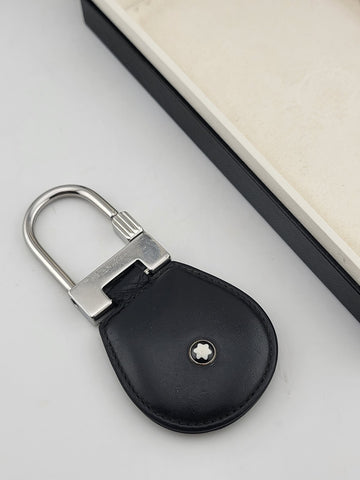 MONTBLANC Meisterstuck Navy Leather Key Fob Model MB114560 W Large Montblanc Box