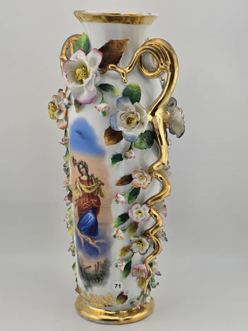 Rare Antique 19th C Jacob Petit Old Vieux Paris Porcelain Rococo 12 7/8" Vase