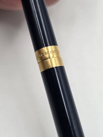 Vintage S.T. Dupont Montparnasse Slim Black Lacquer & Gold-Plated Ballpoint Pen.
