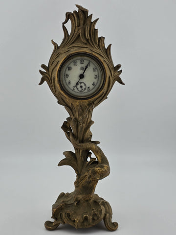 Antique 19th C Jennings Brothers Art Nouveau “Holly” Clock 1891. Spring Broken