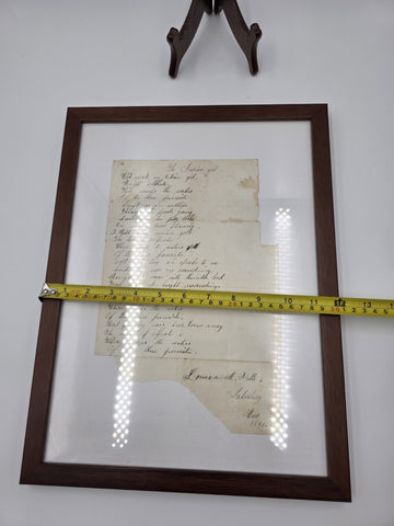 Rare OOAK 1847 Handwritten Poem “The Indian Girl” Signed Salisbury Massachusetts