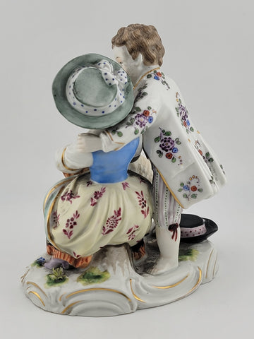 Antique 19th C Wilhelms-Feld Shepherd Children With Sheep Porcelain Figurine.