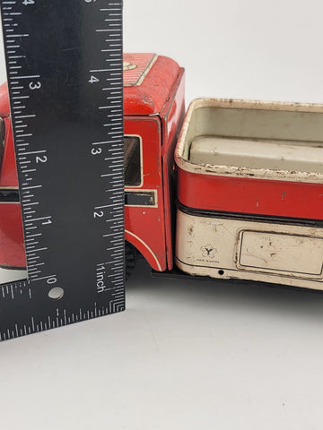 Vintage Yonezawa Tin Friction Barrel Truck 10.5inches Long - Untested.