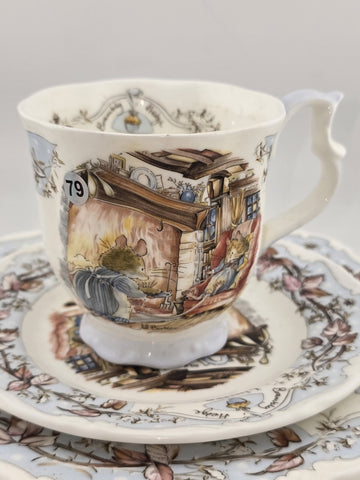 Brambly Hedge Winter Beaker Royal Doulton Tea Cup & 2 Plates 1983  Jill Barklem