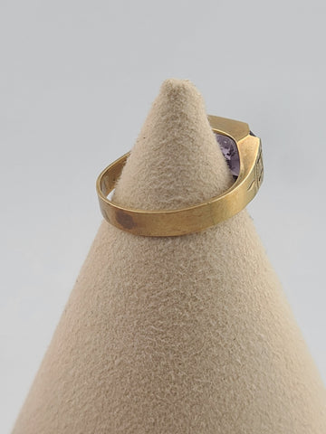 Vintage Mens 10k Solid Gold Masonic With Ruby Ring Size 9 Weight 4.3 Grams
