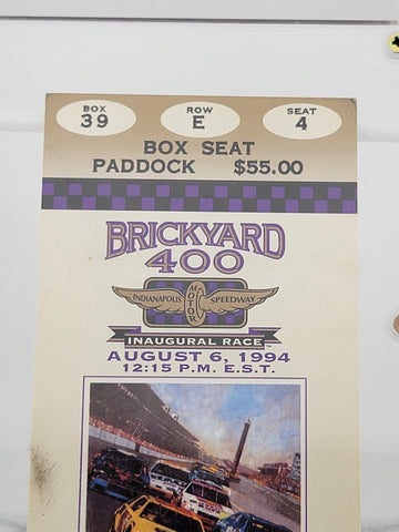 Inaugural Race Brickyard 400 Unused Participant Ticket August 6 1994 Gordon Won