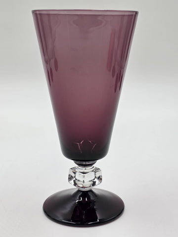 ANTIQUE SET OF 8 MID CENTURY MODERN BRYCE WILMINGTON AMETHYST 7" WATER GLASSES.