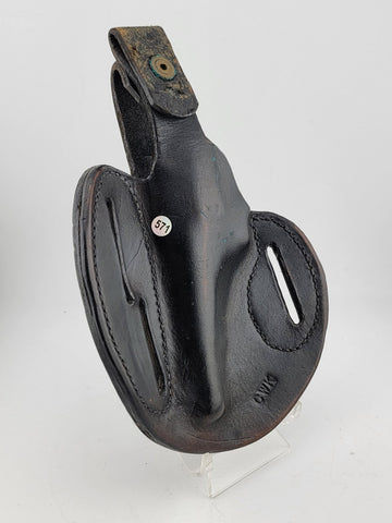 Vintage Post WW2 Black Leather CWK  Handgun Holster. Good Condition.