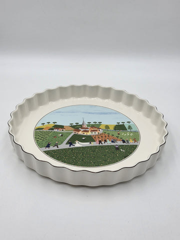 Villeroy & Boch Naif Wedding Scene Large, Crimped Body Tart Baking Dish