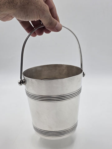 Vintage Christofle France Silverplate Art Deco Ice Bucket Wine Cooler Insert
