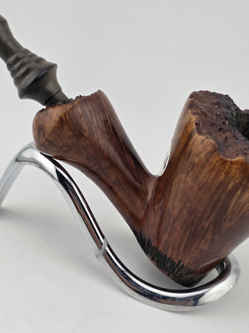 Vintage Danish Freehand Briar Tobacco Pipe Plateau Rim Handcrafted Denmark