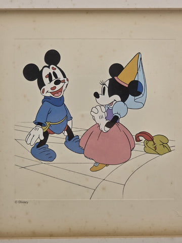 Rare Disney Treasures "Brave Little Tailor" Mickey Serigraph Etching Framed COA.