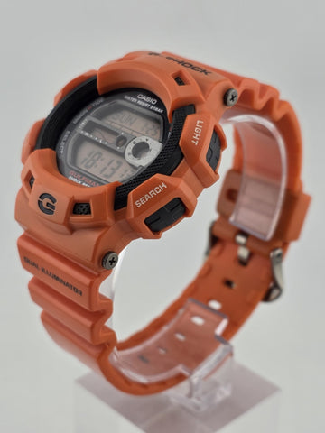Vintage Casio G SHOCK G-9100R GULFMAN RESCUE STOCK WATCH Men in Rescue Orange