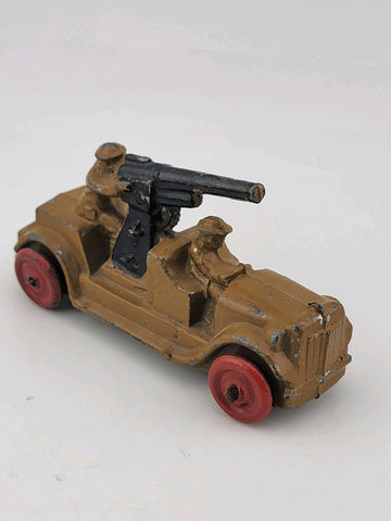 Rare Set Of 3 Antique 1930's Barclay Manoil Armored Cars & Anti-Tank Gun Cars.