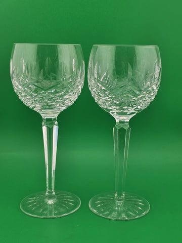 Set Of 4 Vintage Waterford Crystal Lismore Hock Wine Glasses Ireland 7 3/8"