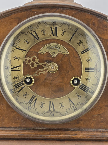 Vintage Warmink WUBA Mantel Shelf Dutch clock 8 day table Hermle striking. Works