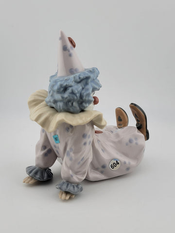 Vintage Retired LLADRO 1990 Glazed Porcelain Tired Friend Clown #05812. VG Cond.