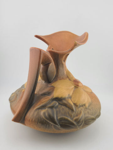 Vtg Roseville Made In The USA Pottery Clematis Ewer Pitcher 16.6 Mold 6" Tall