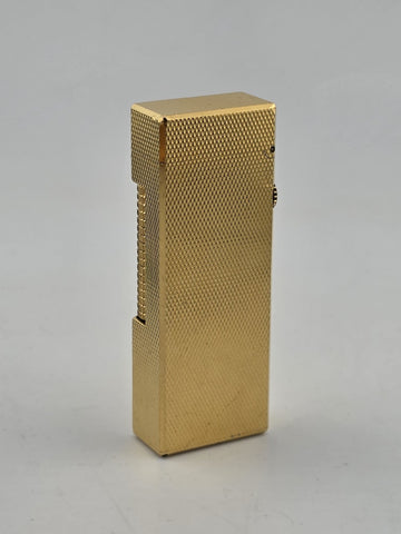 Rare Vintage Dunhill Rollagas Gold Tone Textured Switzerland W Box. Very Clean.