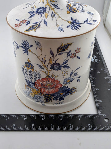 Antique Crown Staffordshire Sugar Dish Mustard Pot Rare Pattern. VG Condition