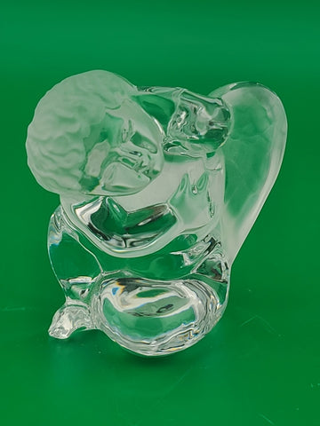 Pair Of Vintage Daum France Crystal Cherubs Angels Signed. Mint Condition Signed