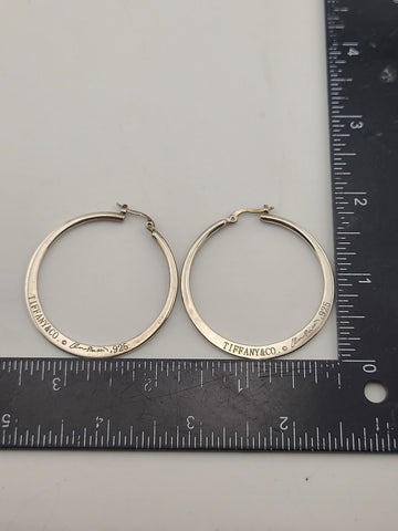 Rare Authentic Vintage TIFFANY & CO. STERLING SILVER ELSA PERETTI HOOP EARRINGS