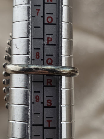 V. S. Johnson Sterling Silver Needlepoint Turquoise Zuni Ladies Ring Size 8 1/4