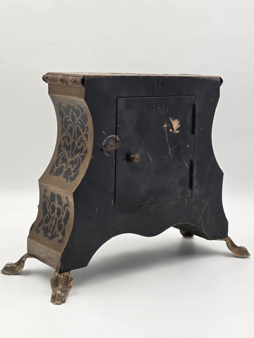 Private: Rare Antique French Rococo Mantel Clock Chinoiserie Inlay Bell Strike.