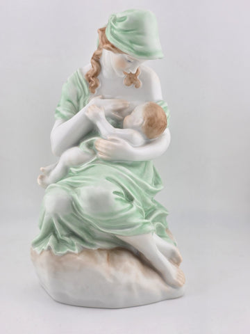 Antique Herend Porcelain Figurine Motherhood Mother & Child Breastfeeding. VG.