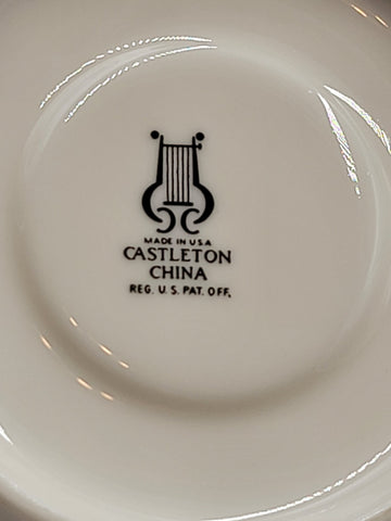 Rare Set Of 11 Tea/ Coffee Cups & 12 Saucers Museum White by Castleton (USA). VG