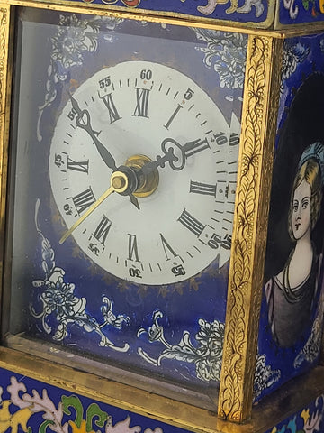 Vintage Exquisite Renaissance-Style Chinese Enamel & Cloisonne Clock. Working.
