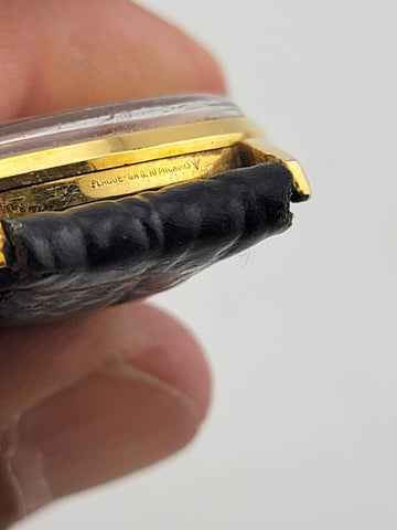 Rare Men's wristwatch Studio Made by Vulcain 60s Gold-Plated Swiss Made. Working