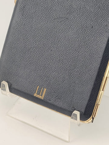 Vintage Large Alfred Dunhill London Leather Cigarette Case Gold Tone Interior.
