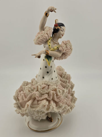 Antique Crown Alka Dresden CARMEN Lady Floral German Flamenco Dancer Gremany