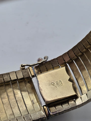 Veronese Wide Diamond Cut Flexible Bangle Bracelet Gold Over Sterling Silver.