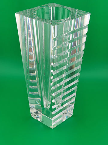 Rare Orrefors Sweden Clear Crystal MODERN FLOWER HORIZON VA Jan Johannson